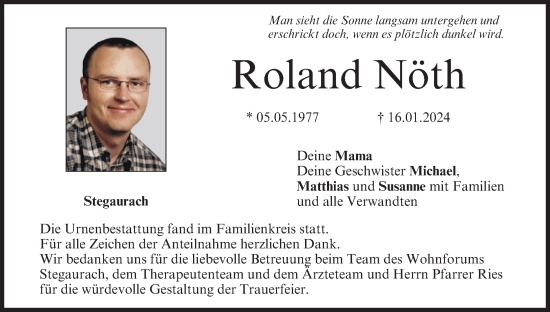 Anzeige von Roland Nöth von MGO
