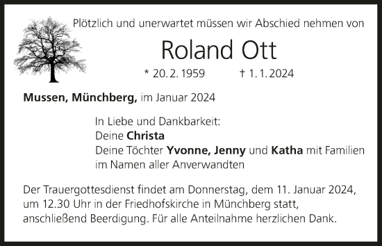Anzeige von Roland Ott von MGO