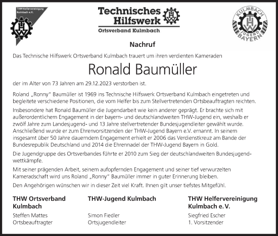 Anzeige von Ronald Baumüller von MGO