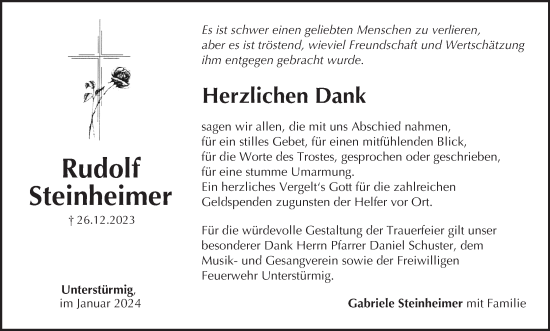 Anzeige von Rudolf Steinheimer von MGO