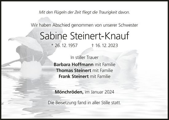 Anzeige von Sabine Steinert-Knauf von MGO
