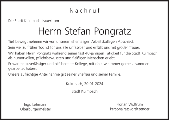 Anzeige von Stefan Pongratz von MGO