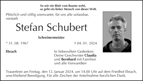 Anzeige von Stefan Schubert von MGO