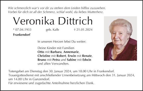Anzeige von Veronika Dittrich von MGO