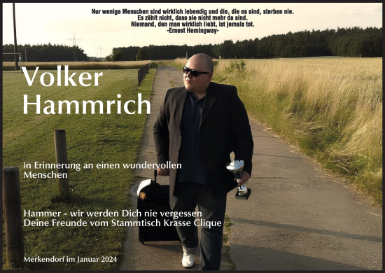 Anzeige von Volker Hammrich von MGO