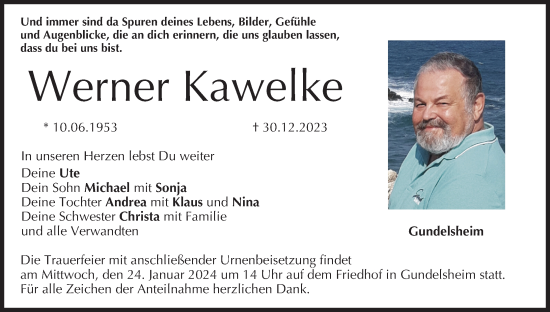 Anzeige von Werner Kawelke von MGO