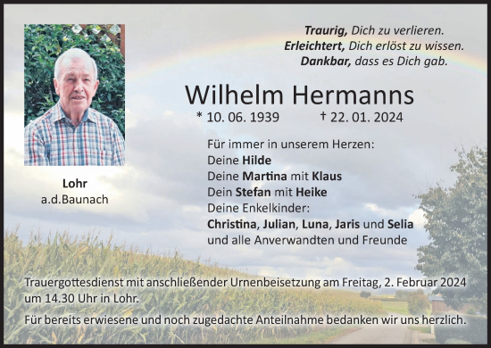 Anzeige von Wilhelm Hermanns von MGO