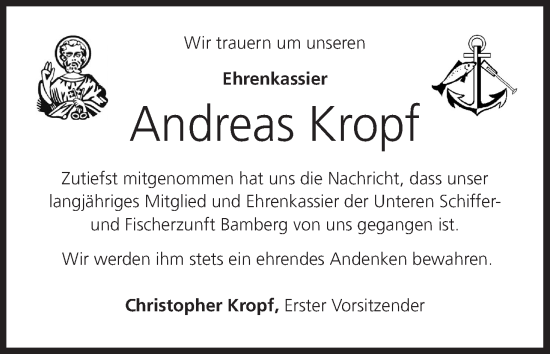 Anzeige von Andreas Kropf von MGO
