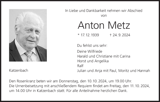 Anzeige von Anton Metz von MGO