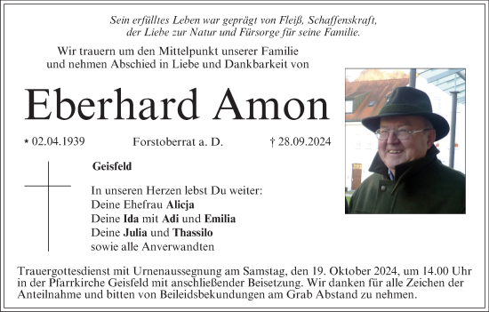Anzeige von Eberhard Amon von MGO