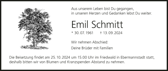 Anzeige von Emil Schmitt von MGO
