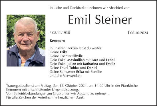 Anzeige von Emil Steiner von MGO