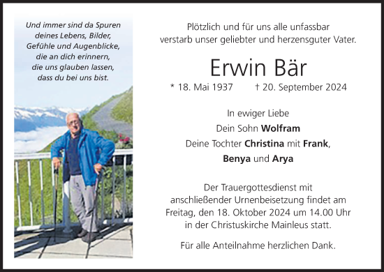 Anzeige von Erwin Bär von MGO
