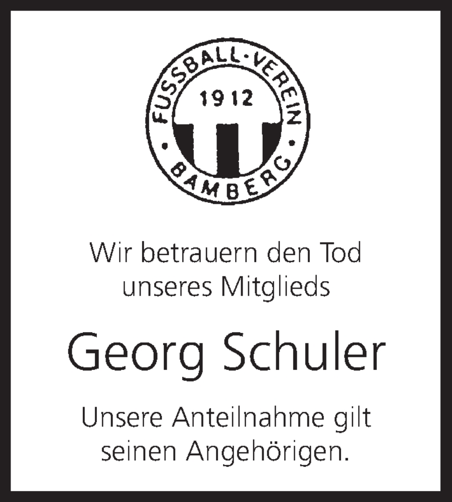  Traueranzeige für Georg Schuler vom 08.10.2024 aus MGO