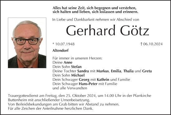 Anzeige von Gerhard Götz von MGO
