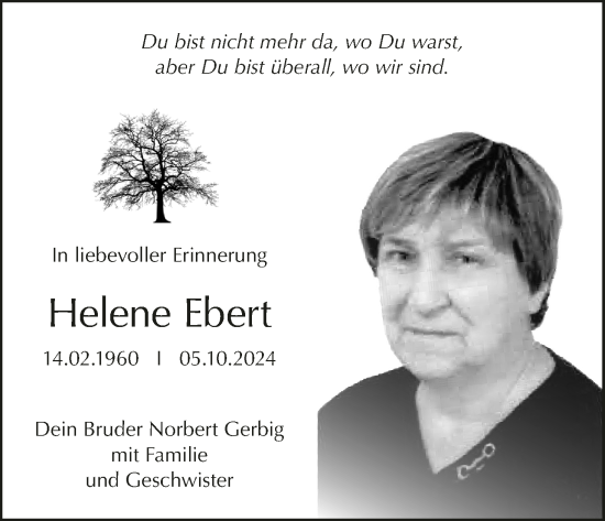 Anzeige von Helene Ebert von MGO