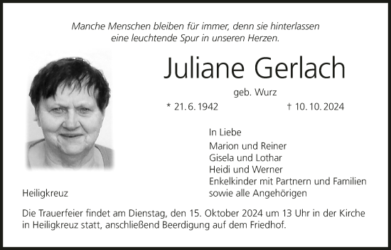 Anzeige von Juliane Gerlach von MGO
