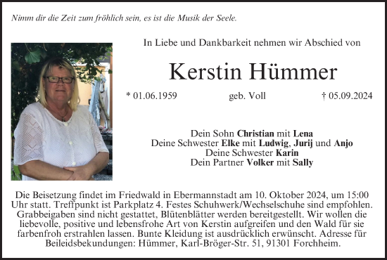 Anzeige von Kerstin Hümmer von MGO