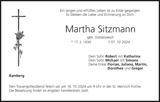Anzeige von Martha Sitzmann von MGO