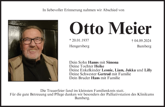 Anzeige von Otto Meier von MGO