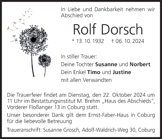 Anzeige von Rolf Dorsch von MGO