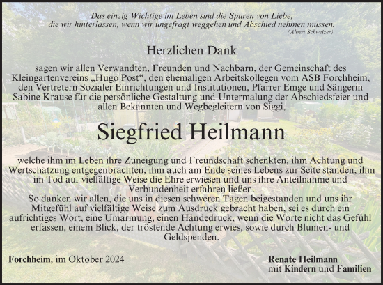 Anzeige von Siegfried Heilmann von MGO