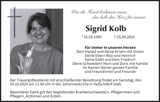 Anzeige von Sigrid Kolb von MGO