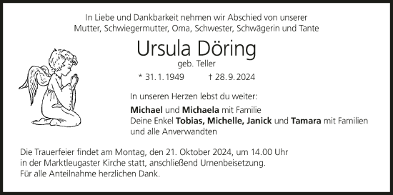 Anzeige von Ursula Döring von MGO