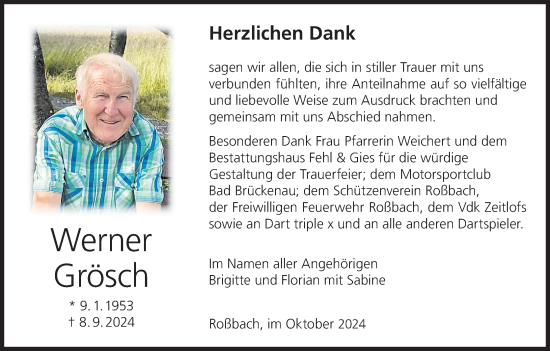 Anzeige von Werner Grösch von MGO