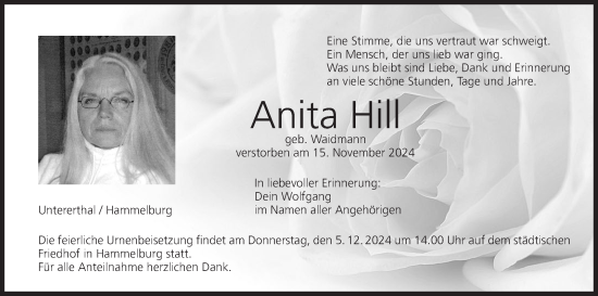Anzeige von Anita Hill von MGO