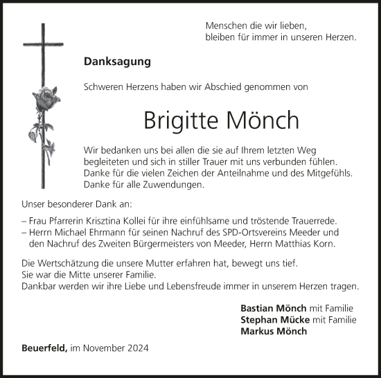 Anzeige von Brigitte Mönch von MGO