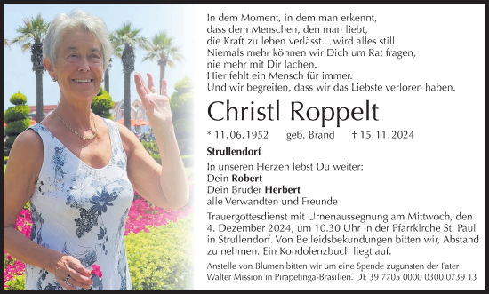 Anzeige von Christl Roppelt von MGO