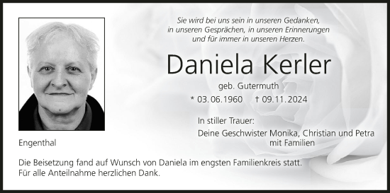 Anzeige von Daniela Kerler von MGO