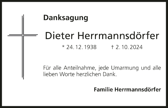 Anzeige von Dieter Herrmannsdörfer von MGO