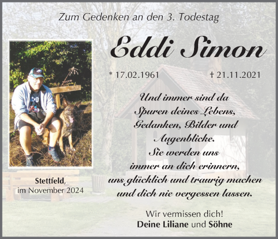 Anzeige von Eddi Simon von MGO