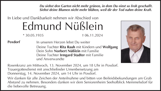 Anzeige von Edmund Nüßlein von MGO