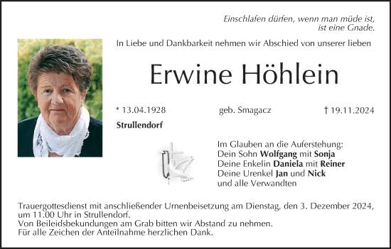 Anzeige von Erwine Höhlein von MGO