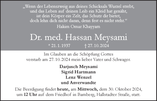 Anzeige von Hassan Meysami von MGO