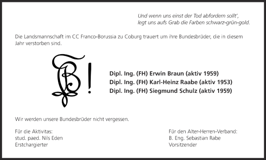 Anzeige von Im Gedenken 2024 von MGO