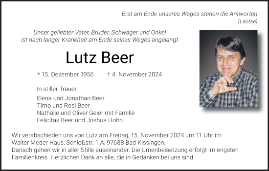 Anzeige von Lutz Beer von MGO