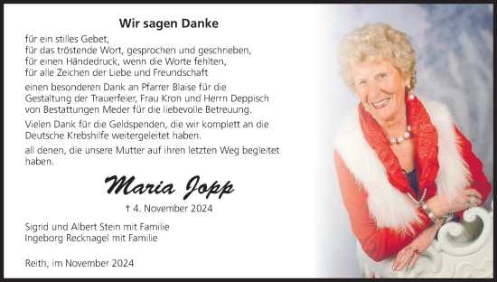 Anzeige von Maria Jopp von MGO