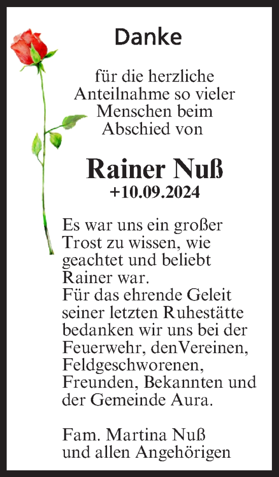 Anzeige von Rainer Nuß von MGO