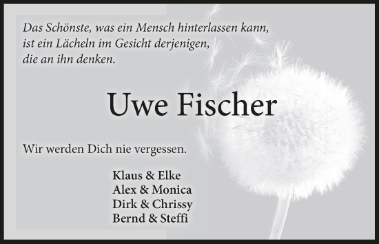 Anzeige von Uwe Fischer von MGO