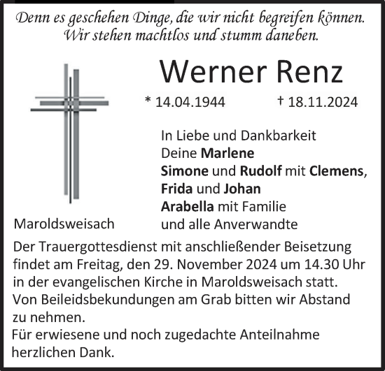Anzeige von Werner Renz von MGO