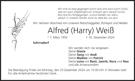 Anzeige von Alfred Weiß von MGO
