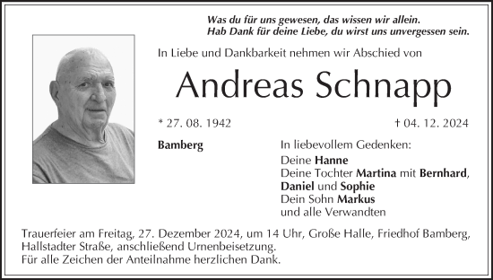 Anzeige von Andreas Schnapp von MGO