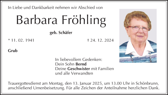 Anzeige von Barbara Fröhling von MGO