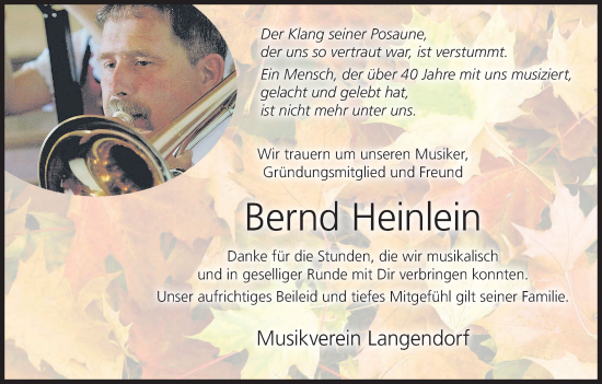 Anzeige von Bernd Heinlein von MGO