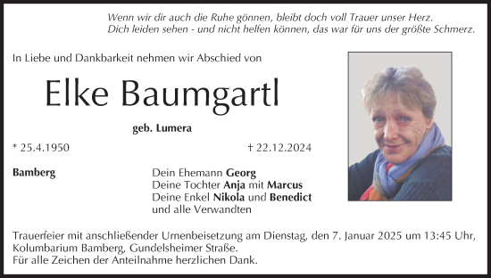 Anzeige von Elke Baumgartl von MGO
