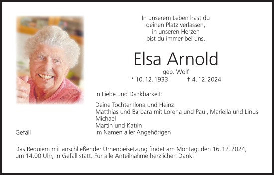 Anzeige von Elsa Arnold von MGO